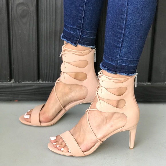 Urban Outfitters Shoes - NIB Lace Up Teardrop Shaped Straps Kitten Sandal